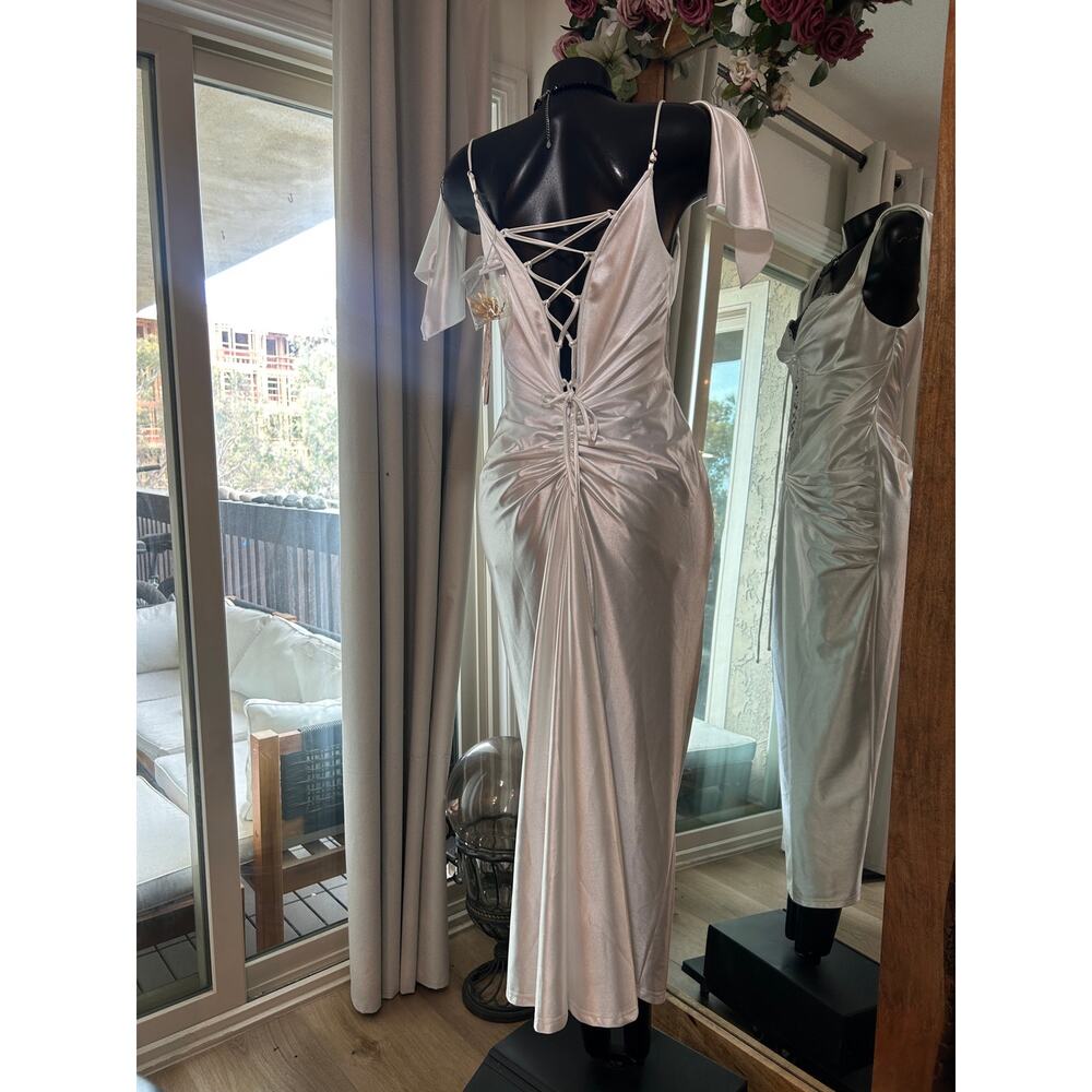 NWT LaceMade St. Phoenix Corset Dress White Satin Sz L fits M! With Birdies) - Picture 5 of 8